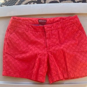 Merona women’s red eyelet shorts size 2 good condition